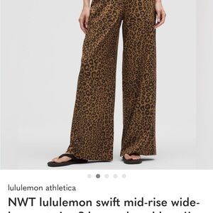 NWOT lululemon swift mid-rise wide-leg pant size 2 leopard - sold out!!